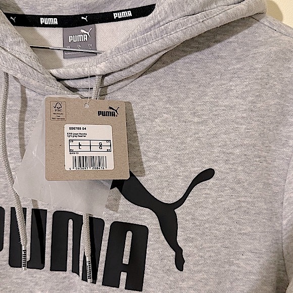 PUMA | Essentials Logo Women's Hoodie | light gray Heather | Size L | NWT - Picture 7 of 12
